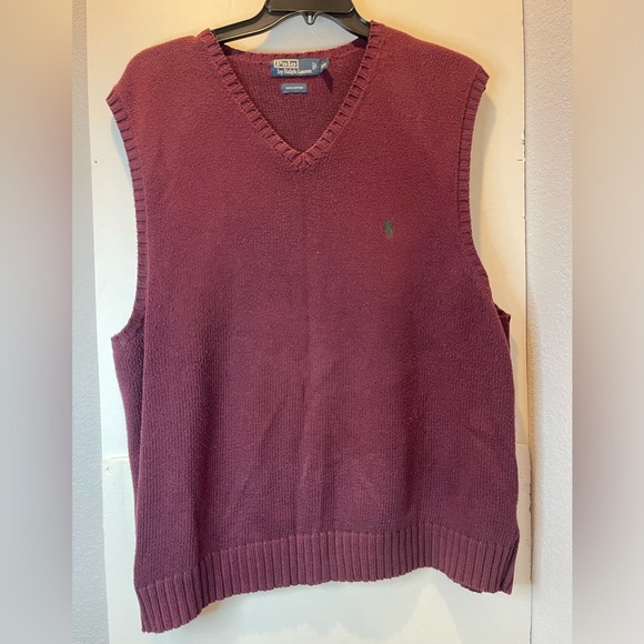 Polo Ralph Lauren 90’s Sweater Vest Maroon Size XXL - Picture 1 of 8